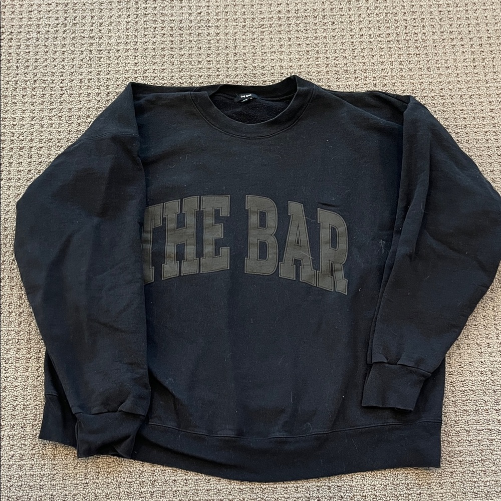The Bar Varsity Black Crewneck Sweatshirt